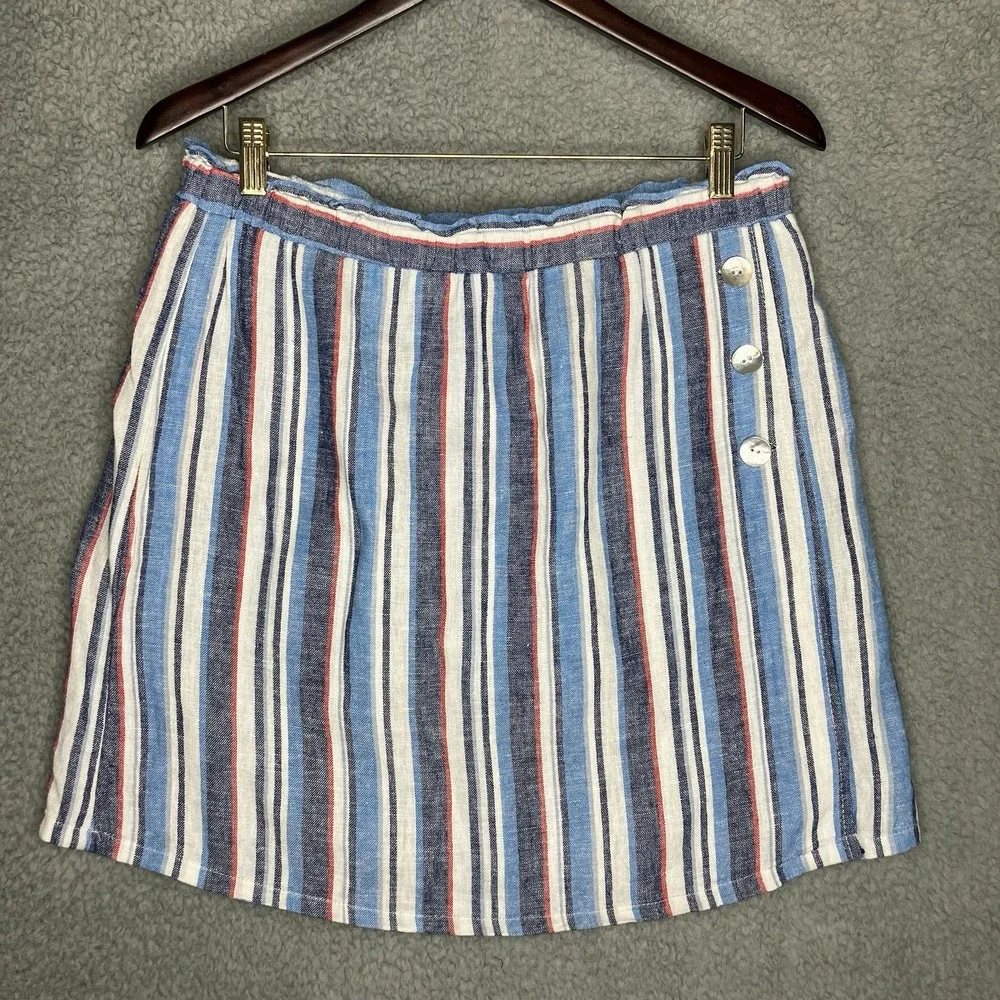 Ruby Rd. Linen‎ Blend Skort Women's 10P Athleisure Shorts Summer Coastal Chic